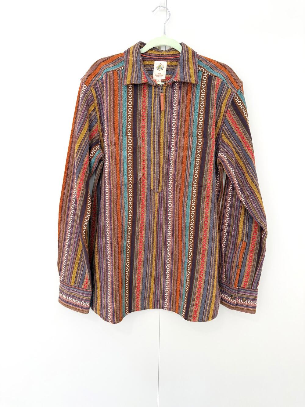 THE TERRITORY AHEAD Men's Western Weave Quarter Zip Collared Shirt Jacket